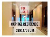 Apartemen Capital Residence At SCBD, Dijual, 3br, 170sqm, Fully Renovated, Well Maintained Unit, Best View SCBD, Direct Owner, YANI LIM 08174969303